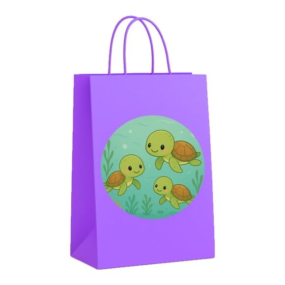 Sacola de Papel Personalizada Infantil Tartaruguinhas