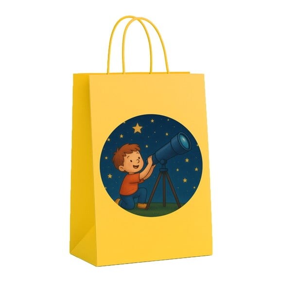Sacola de Papel Personalizada Infantil Telescópio Kids