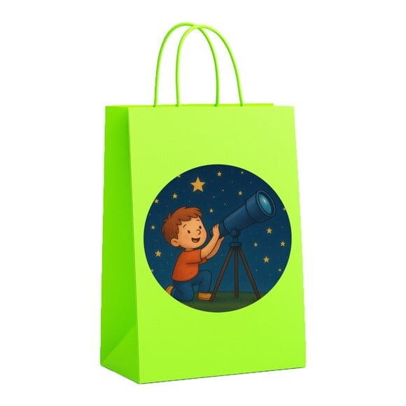 Sacola de Papel Personalizada Infantil Telescópio Kids