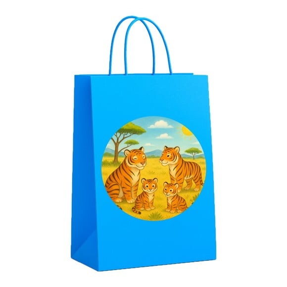 Sacola de Papel Personalizada Infantil Tigres