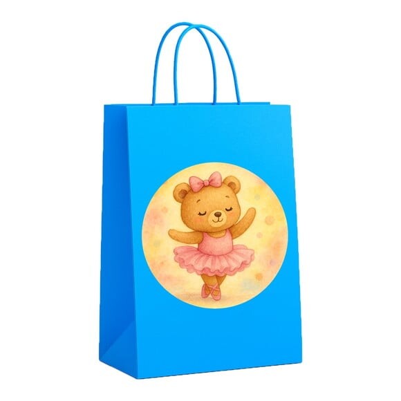 Sacola de Papel Personalizada Infantil Ursinha Bailarina