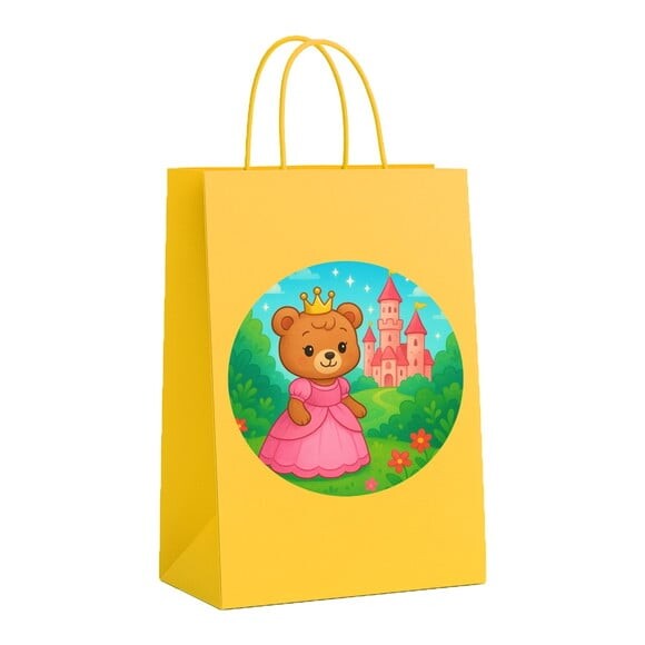 Sacola de Papel Personalizada Infantil Ursinha Princesa