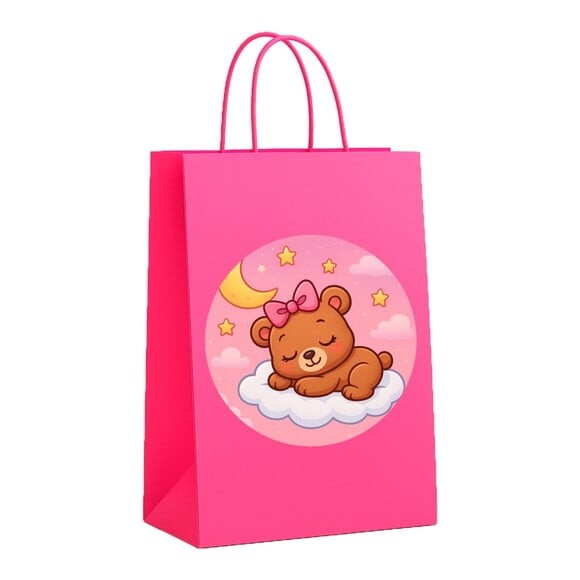 Sacola de Papel Personalizada Infantil Ursinha Soninho
