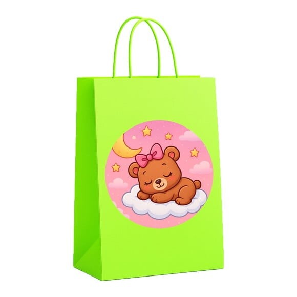 Sacola de Papel Personalizada Infantil Ursinha Soninho
