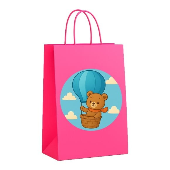 Sacola de Papel Personalizada Infantil Ursinho Baloeiro