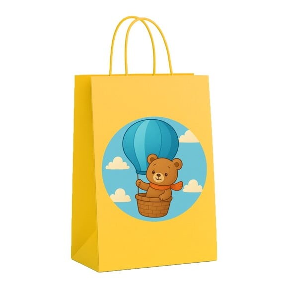 Sacola de Papel Personalizada Infantil Ursinho Baloeiro