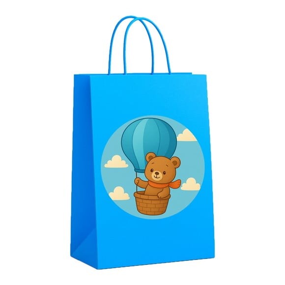 Sacola de Papel Personalizada Infantil Ursinho Baloeiro