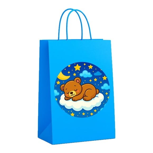 Sacola de Papel Personalizada Infantil Ursinho Soninho