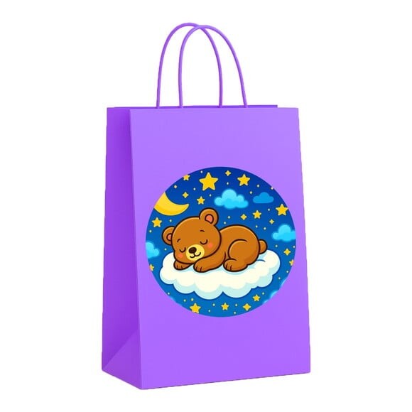 Sacola de Papel Personalizada Infantil Ursinho Soninho