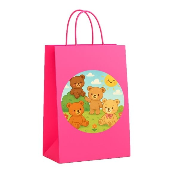 Sacola de Papel Personalizada Infantil Ursinhos