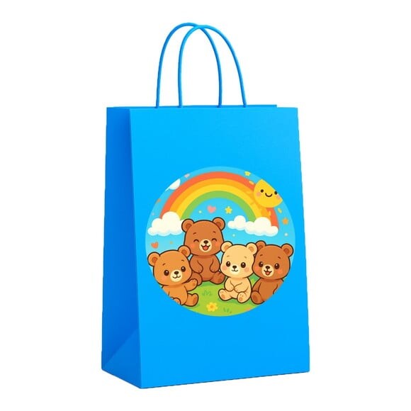 Sacola de Papel Personalizada Infantil Ursinhos Baby