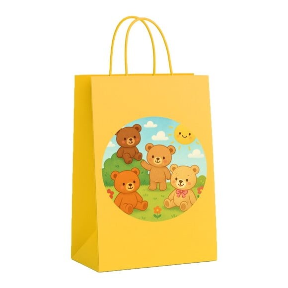 Sacola de Papel Personalizada Infantil Ursinhos