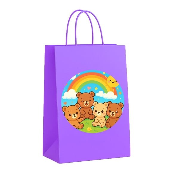 Sacola de Papel Personalizada Infantil Ursinhos Baby