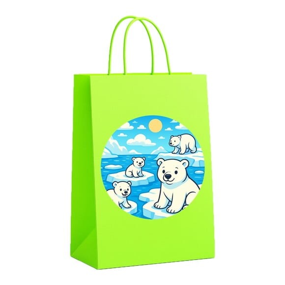 Sacola de Papel Personalizada Infantil Ursos Polares
