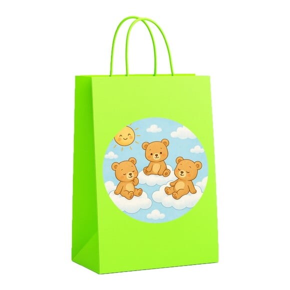 Sacola de Papel Personalizada Infantil Ursinhos na Nuvem