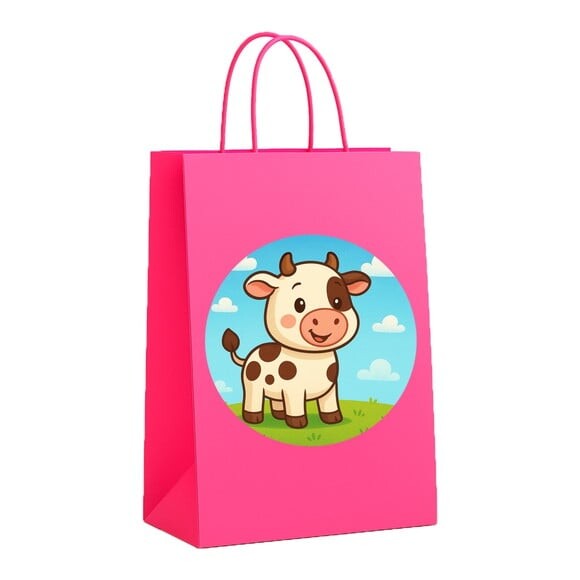 Sacola de Papel Personalizada Infantil Vaquinha