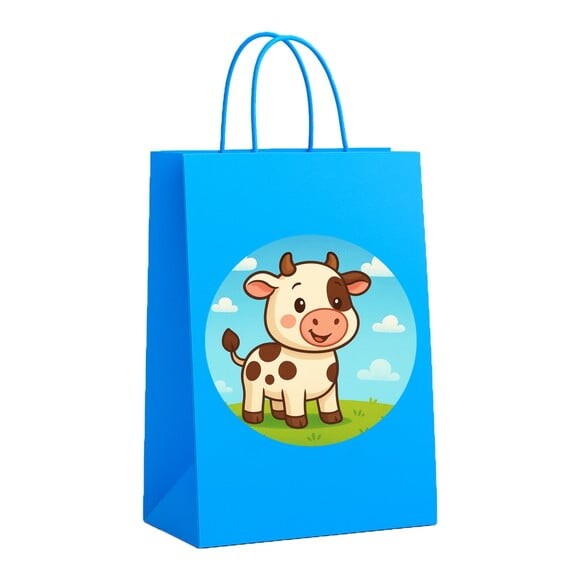 Sacola de Papel Personalizada Infantil Vaquinha