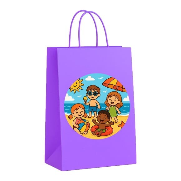 Sacola de Papel Personalizada Infantil Verão Divertido