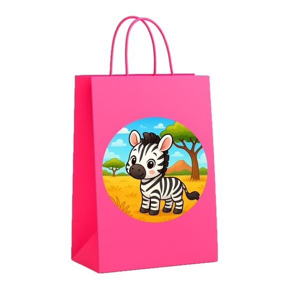 Sacola de Papel Personalizada Infantil Zebra Baby