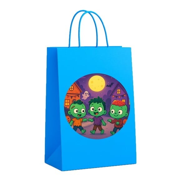 Sacola de Papel Personalizada Infantil Zumbis Fofinhos