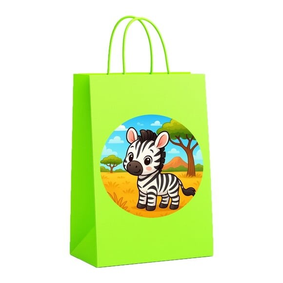Sacola de Papel Personalizada Infantil Zebra Baby