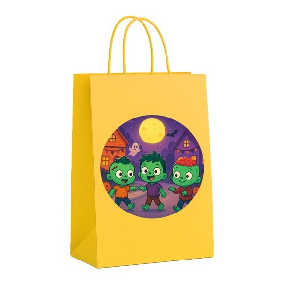 Sacola de Papel Personalizada Infantil Zumbis Fofinhos