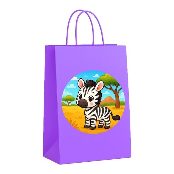 Sacola de Papel Personalizada Infantil Zebra Baby