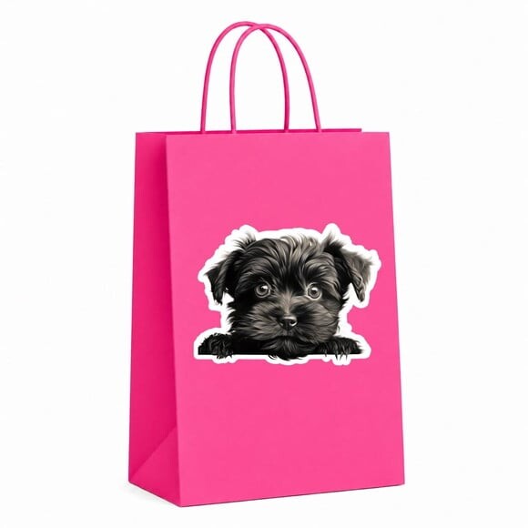 Sacola Papel Festa Raça Cachorro Affenpinscher