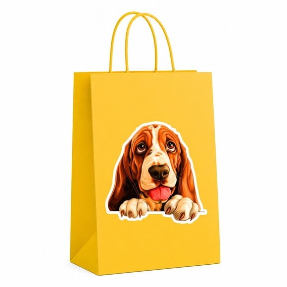 Sacola Papel Festa Raça Cachorro Basset Hound