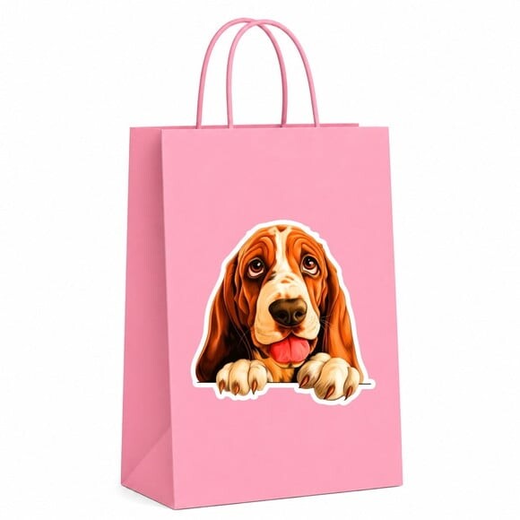 Sacola Papel Festa Raça Cachorro Basset Hound