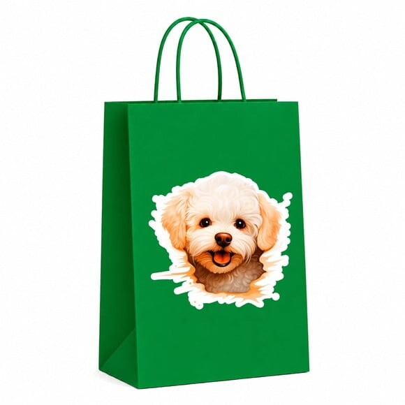 Sacola Papel Festa Raça Cachorro Bichon Frisé