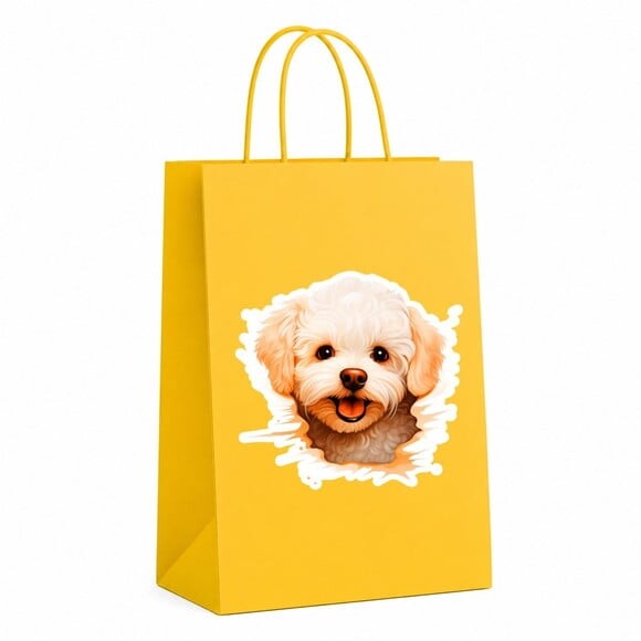 Sacola Papel Festa Raça Cachorro Bichon Frisé