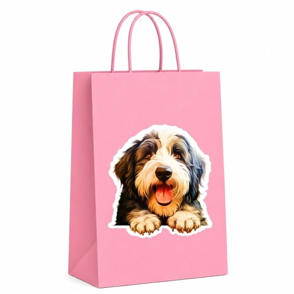Sacola Papel Festa Raça Cachorro Bobtail