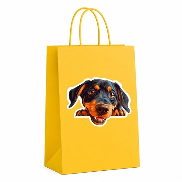 Sacola Papel Festa Raça Cachorro Cão Austríaco Preto Canela