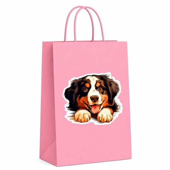 Sacola Papel Festa Raça Cachorro Cão da Montanha Bernês