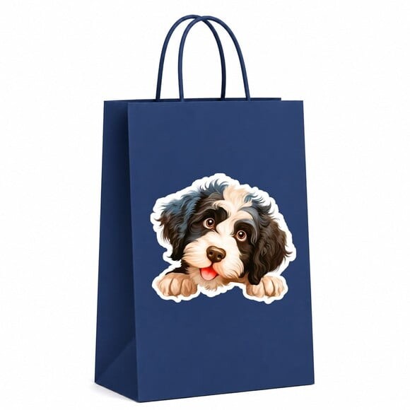 Sacola Papel Festa Raça Cachorro Cão de Água Português
