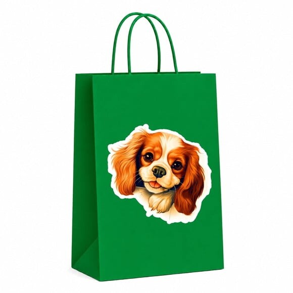 Sacola Papel Festa Raça Cachorro Cavalier King