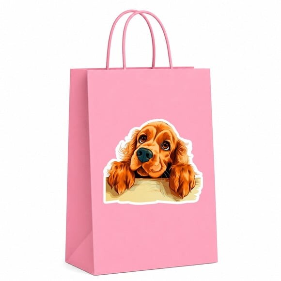 Sacola Papel Festa Raça Cachorro Cocker Spaniel Inglês