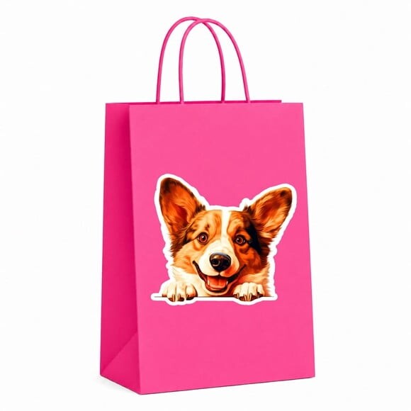 Sacola Papel Festa Raça Cachorro Corgi Galês Cardigan