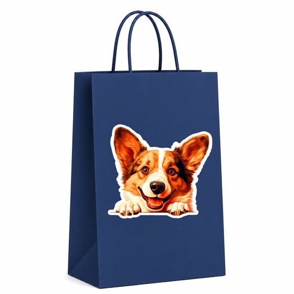Sacola Papel Festa Raça Cachorro Corgi Galês Cardigan
