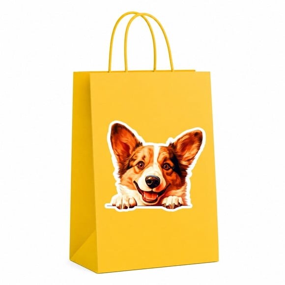 Sacola Papel Festa Raça Cachorro Corgi Galês Cardigan