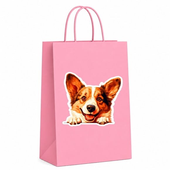 Sacola Papel Festa Raça Cachorro Corgi Galês Cardigan