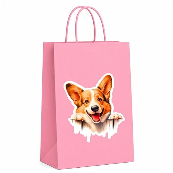 Sacola Papel Festa Raça Cachorro Corgi Galês Pembroke