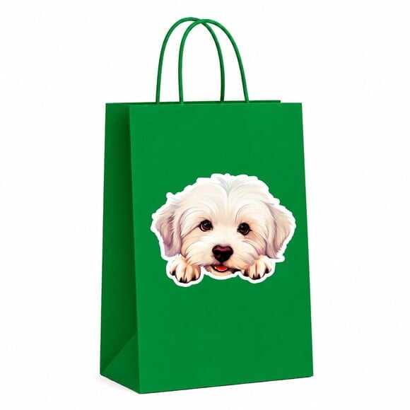 Sacola Papel Festa Raça Cachorro Coton de Tulear