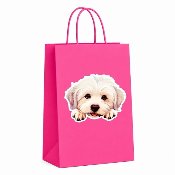 Sacola Papel Festa Raça Cachorro Coton de Tulear