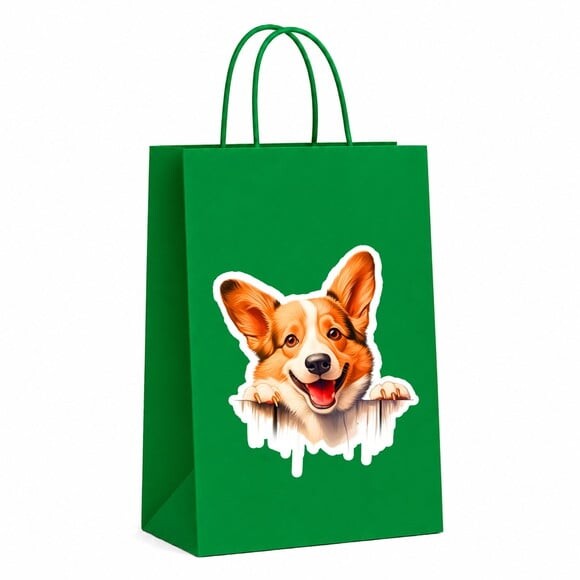 Sacola Papel Festa Raça Cachorro Corgi Galês Pembroke