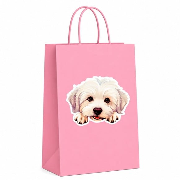 Sacola Papel Festa Raça Cachorro Coton de Tulear