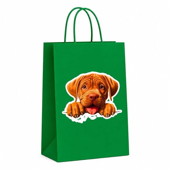 Sacola Papel Festa Raça Cachorro Dogue de Bordeaux