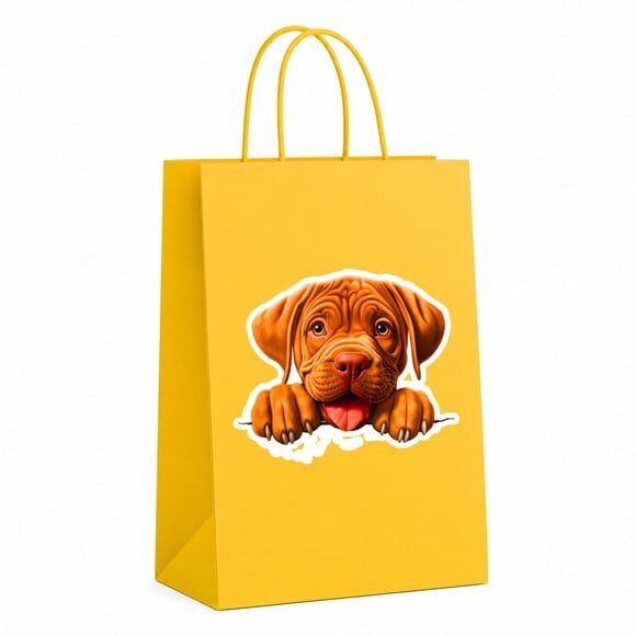 Sacola Papel Festa Raça Cachorro Dogue de Bordeaux