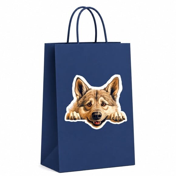 Sacola Papel Festa Raça Cachorro Elkhound Norueguês